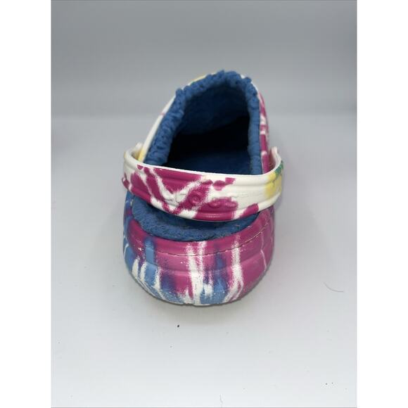 Crocs Unisex Multicolor Tie Dye Classic Fur Lined Clog Men Sz 11 Womens Sz 13 - Picture 3 of 10